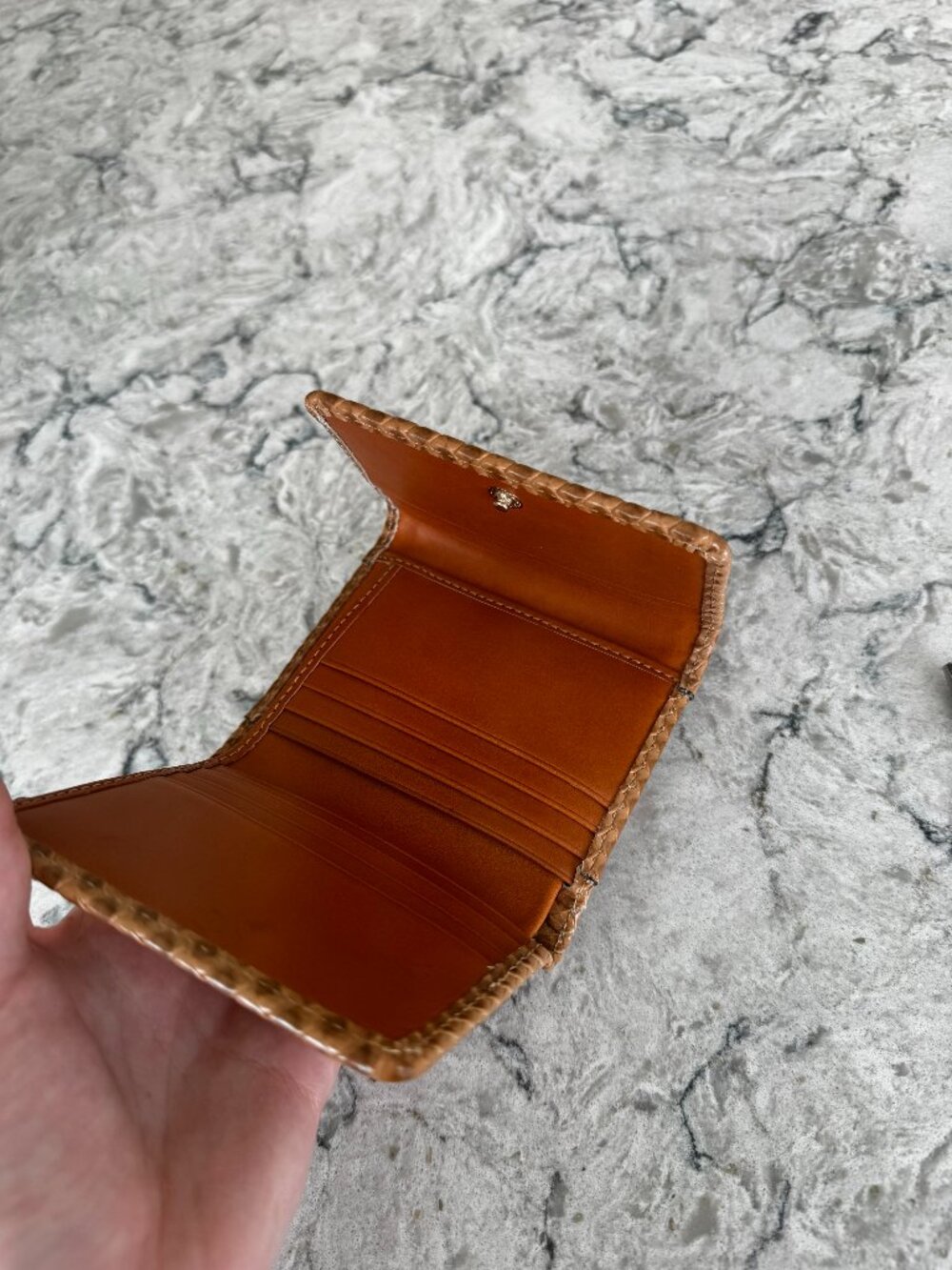 Dooney and Bourke Blue and Faux Wicker Purse and Wallet - Picture 8 of 10